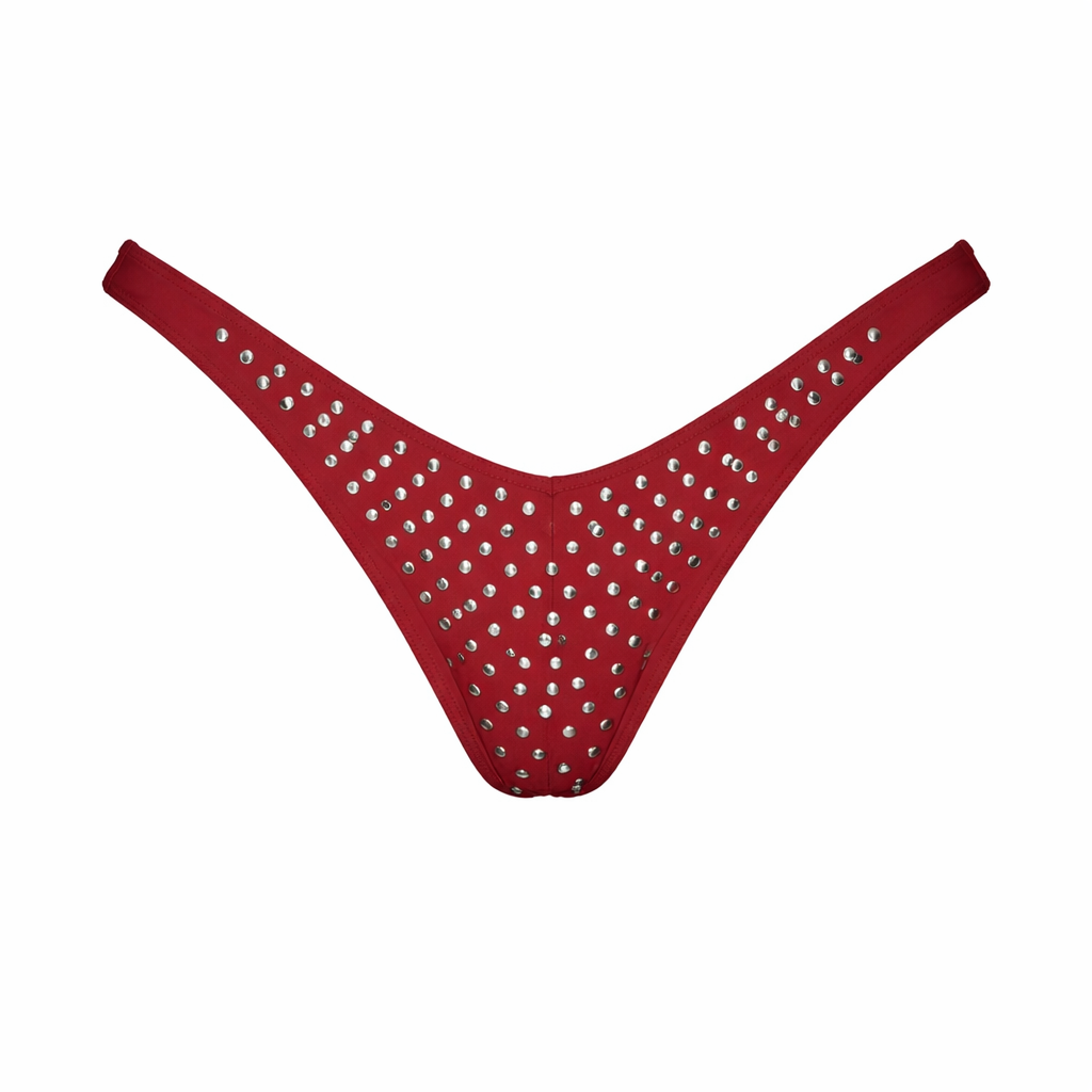 Sofia Studded Cheeky Bottoms in Red