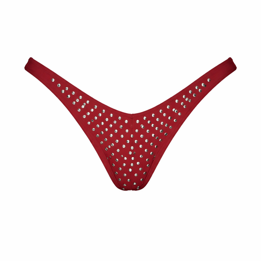 Sofia Studded Cheeky Bottoms in Red