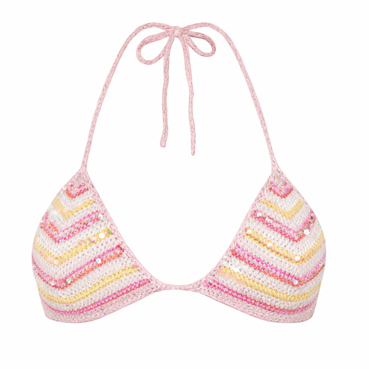 Daisy Crochet Sequins Top