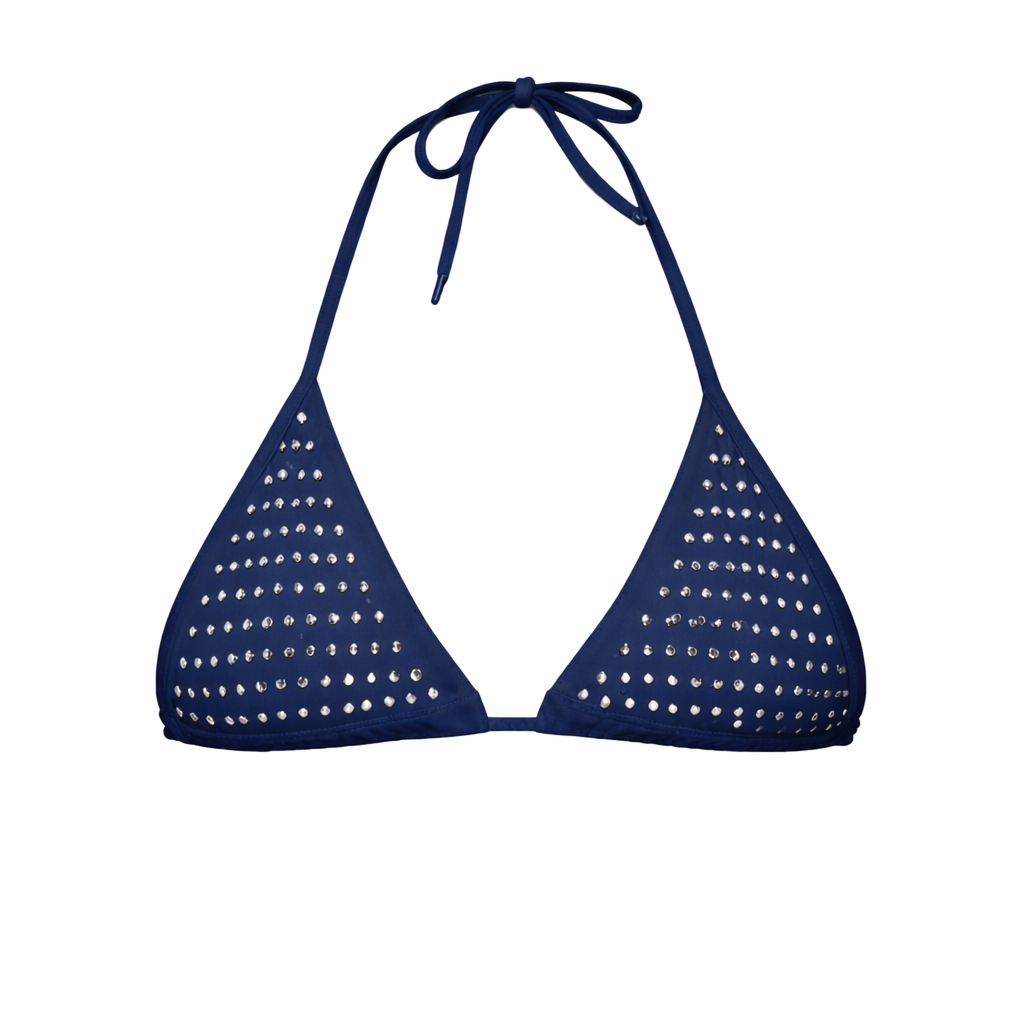 Sofia Studded Triangle Top in Navy