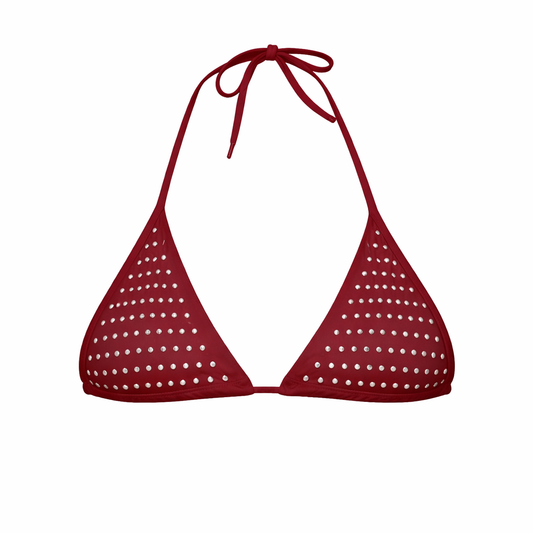 Sofia Studded Triangle Top in Red