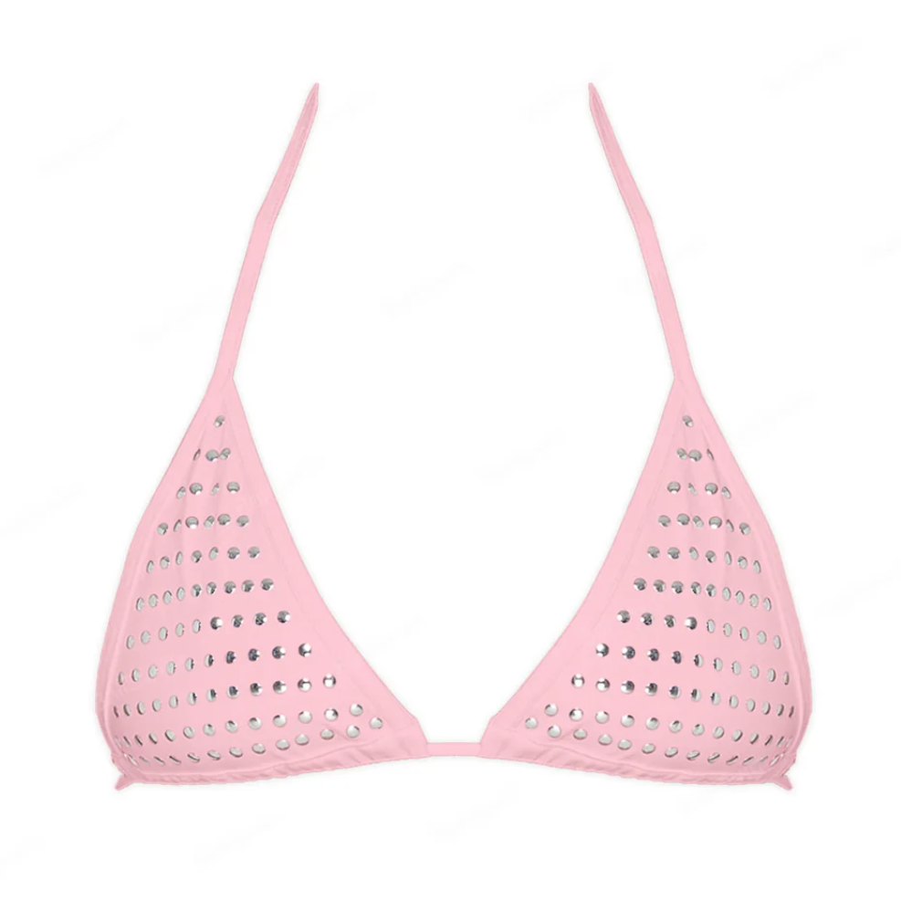 Sofia Studded Triangle Top in Pink