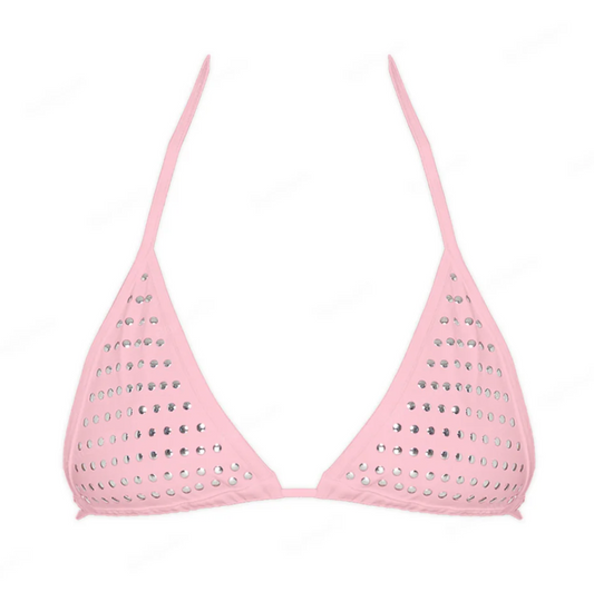 Sofia Studded Triangle Top in Pink