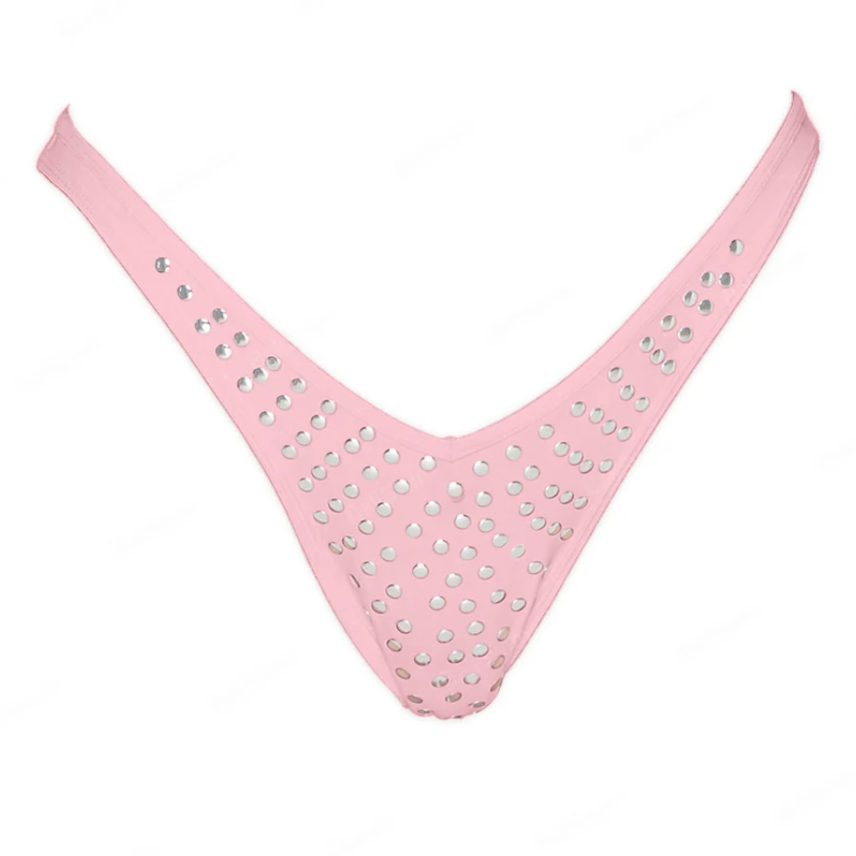 Sofia Studded Cheeky Bottoms in Pink